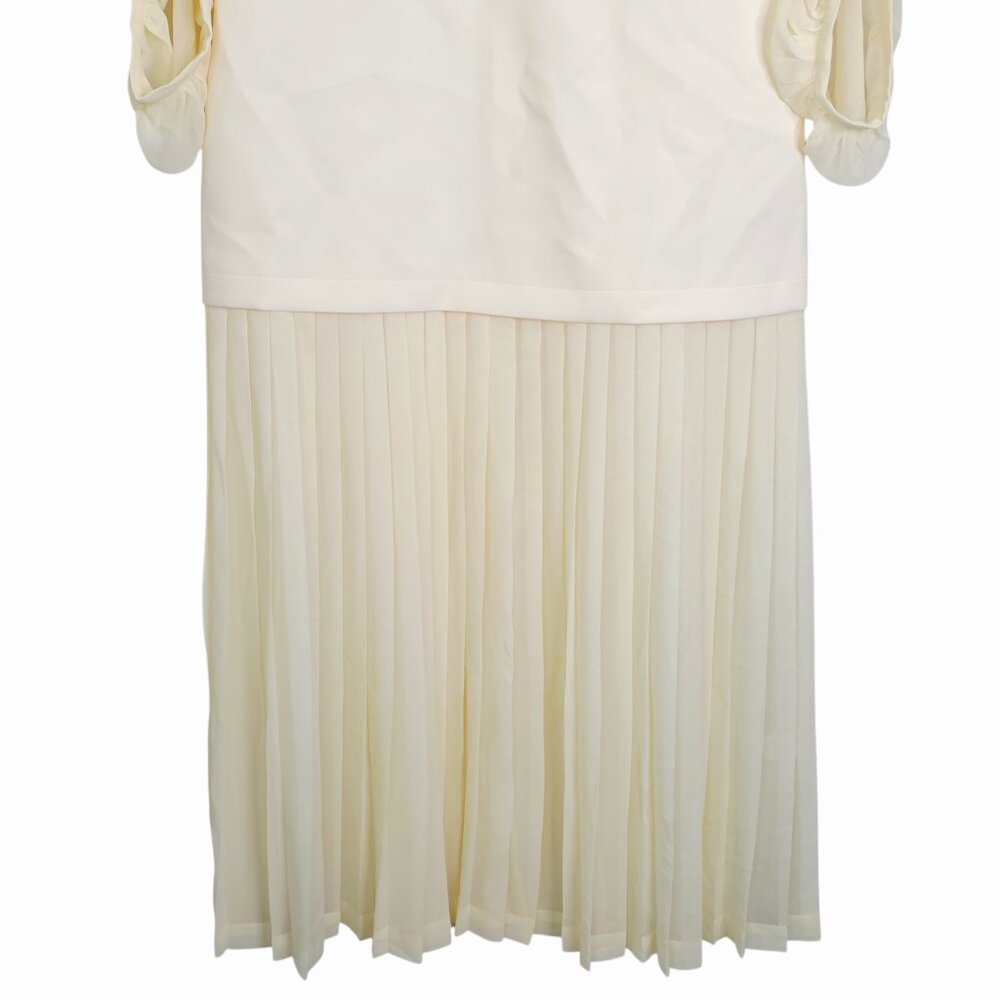 Tuckernuck Lorraine Dress Ivory Chiffon Pleated Drop Waist Bridal NWT Size M - Picture 6 of 10